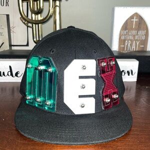 Newhattan "MEX" Mirror Becky G Style Snapback Baseball Hat Black Green White Red